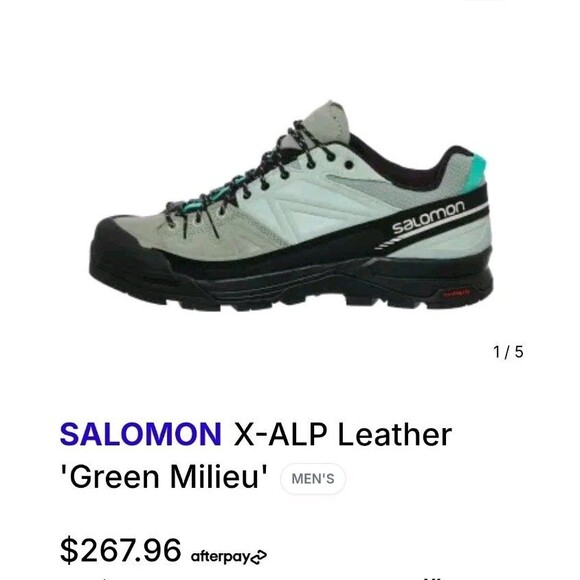 Salomon Other - Salomon X-ALP Leather Mens 10 Women 11 Green Milieu Hiking Outdoors Retail $269
